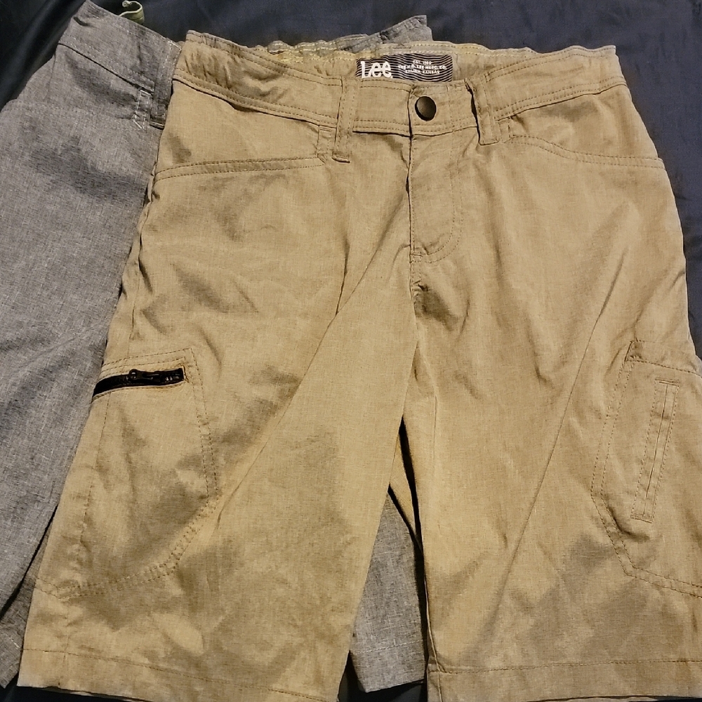 Light Khaki Cotton Blend Walking Shorts
